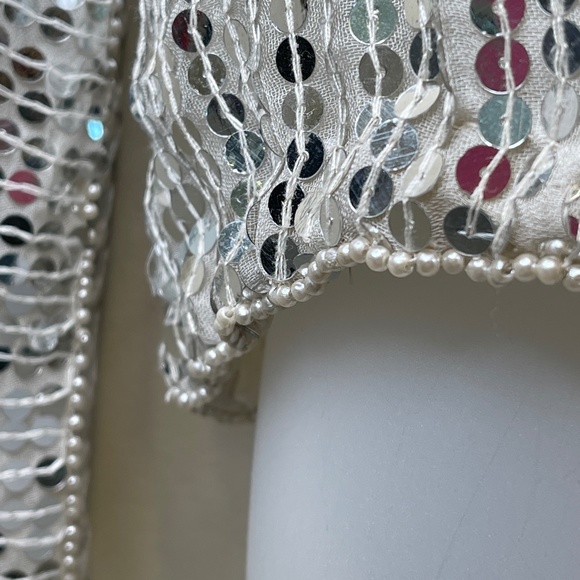 VTG Sequin Gold Hearts Beaded Embellished Disco Chic Valentine Glam Retro Blouse - Picture 12 of 16